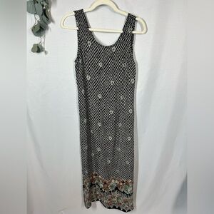 Nina Piccalino | Vintage Midi Dress Sleeveless Black White Women’s Size 6